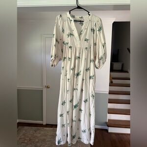 Target Puff Sleeve Off White Floral Maxi - Size XS